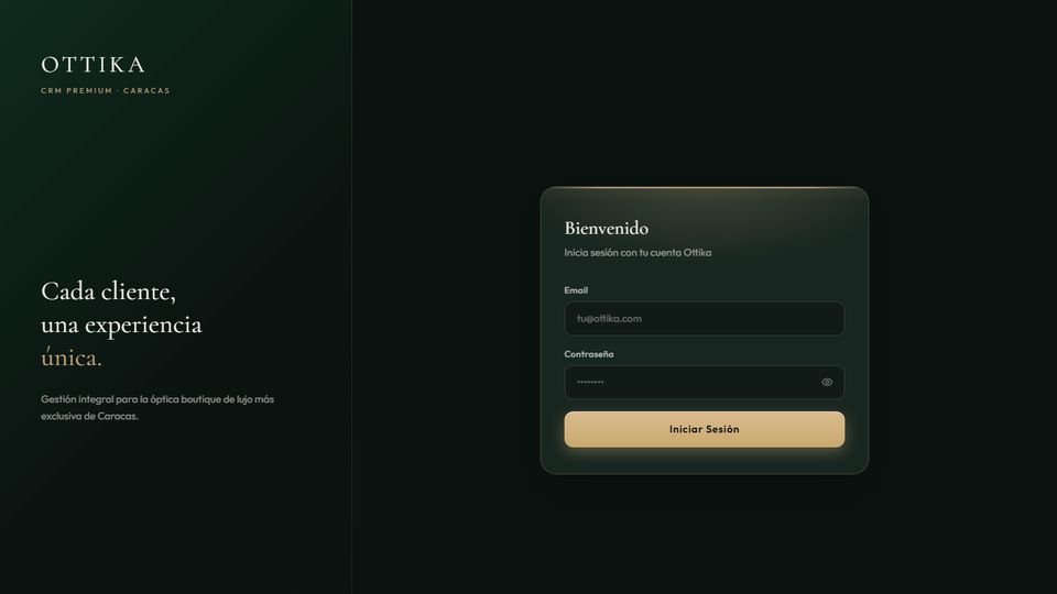 Página web de Ottika CRM