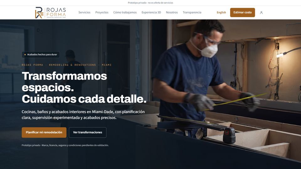 Página web de Rojas Forma